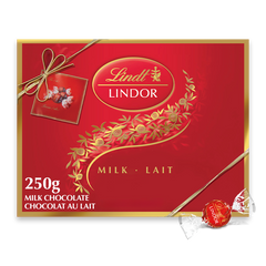 Lindt LINDOR Prestige Milk Chocolate Truffles Gift Box, 250g