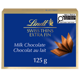 Lindt Swiss Thins Milk Chocolate Box, 125g