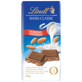 Lindt SWISS CLASSIC Almond Milk Chocolate Bar, 100g