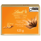 Lindt Swiss Thins Orange Milk Chocolate Box, 125g