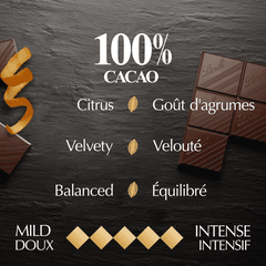 Lindt EXCELLENCE 100% Cacao Orange Dark Chocolate Bar, 50g