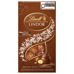 Lindt LINDOR Hazelnut Milk Chocolate Truffles Bag, 150g