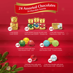 Lindt TEDDY Assorted Milk Chocolate Advent Calendar, 128g