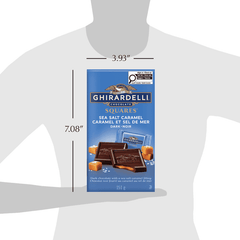 GHIRARDELLI Sea Salt and Caramel Dark Chocolate Squares Bag, 151g