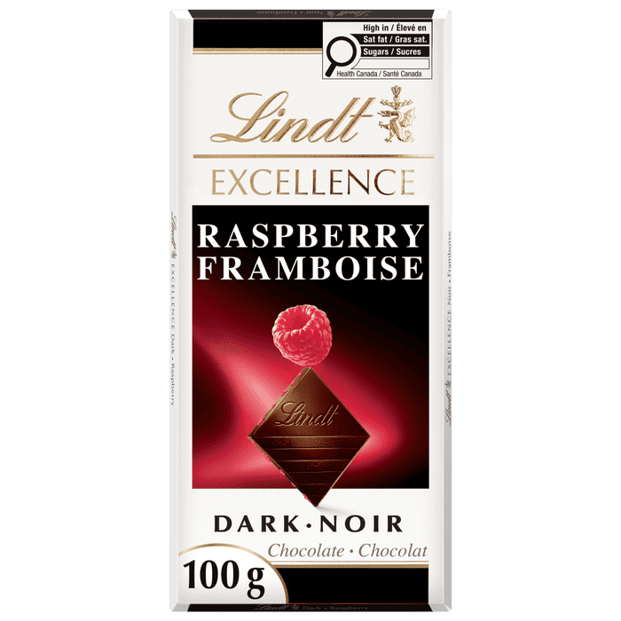 Lindt EXCELLENCE Raspberry Dark Chocolate Bar, 100g