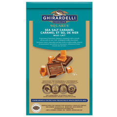 GHIRARDELLI Sea Salt and Caramel Milk Chocolate Squares Bag, 151g