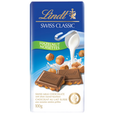 Lindt SWISS CLASSIC Hazelnut Milk Chocolate Bar, 100g