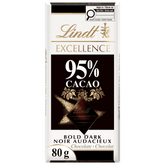 Lindt EXCELLENCE 95% Cacao Dark Chocolate Bar, 80g
