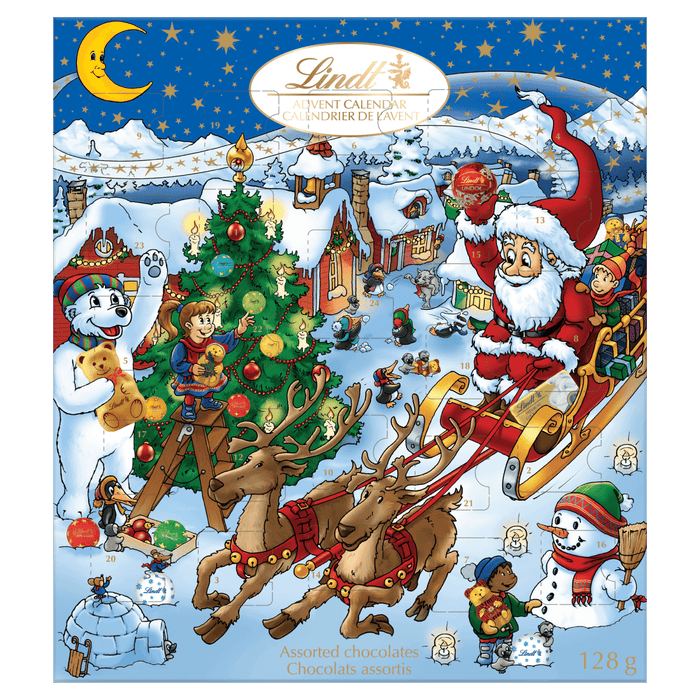 Lindt Kids Christmas Assorted Milk Chocolate Advent Calendar, 128g