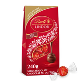 Lindt LINDOR Milk Chocolate Truffles Bag, 240g