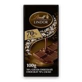 Lindt LINDOR 70% Cacao Dark Chocolate Bar, 100g