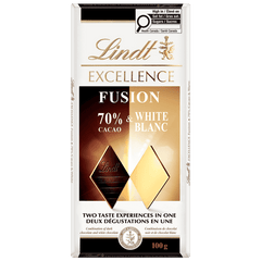 Lindt EXCELLENCE Fusion 70% Dark Cacao & White Chocolate Bar, 100g