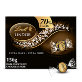 Lindt LINDOR 70% Cacao Dark Chocolate Truffles Box, 156g
