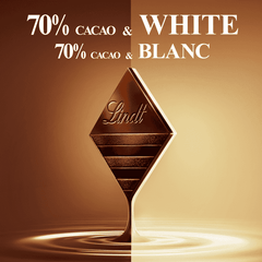 Lindt EXCELLENCE Fusion 70% Dark Cacao & White Chocolate Bar, 100g
