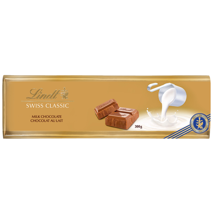 Lindt SWISS CLASSIC Gold Milk Chocolate Bar, 300g