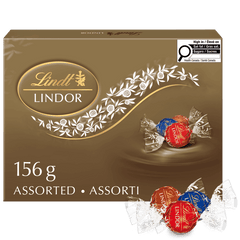 Lindt LINDOR Assorted Milk and Dark Chocolate Truffles Box, 156g
