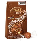 Lindt LINDOR Hazelnut Milk Chocolate Truffles Bag, 150g