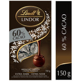 Lindt LINDOR 60% Cacao Chocolate Truffles Bag, 150g