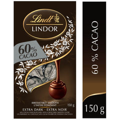 Lindt LINDOR 60% Cacao Chocolate Truffles Bag, 150g
