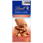 Lindt SWISS CLASSIC Milk Chocolate Hazelnut Crunchy Nougat, 150g