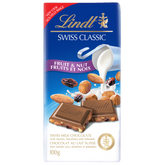 Lindt SWISS CLASSIC Fruit & Nut Milk Chocolate Bar, 100g