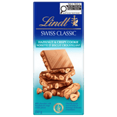 Lindt SWISS CLASSIC Milk Chocolate Hazelnut Crispy Cookie, 150g