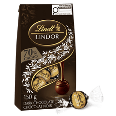 Lindt LINDOR 70% Cacao Dark Chocolate Truffles Bag, 150g