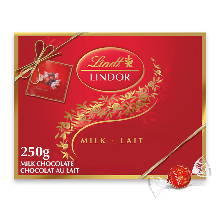 Lindt LINDOR Prestige Milk Chocolate Truffles Gift Box, 250g