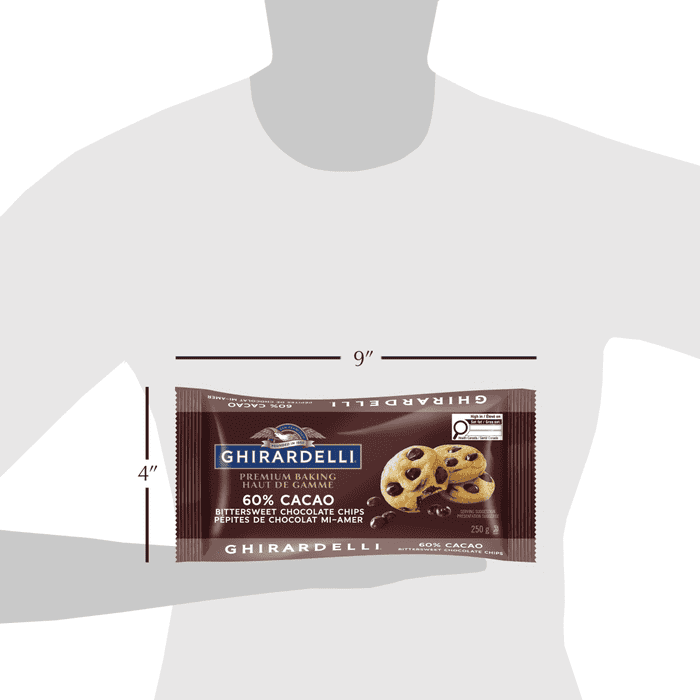 GHIRARDELLI 60% Cacao Bittersweet Chocolate Baking Chips Bag, 250g