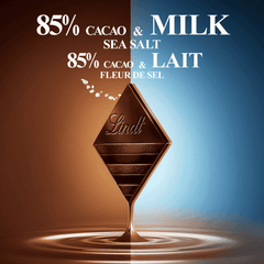 Lindt EXCELLENCE Fusion 85% Cacao Sea Salt & Milk Chocolate Bar, 100g