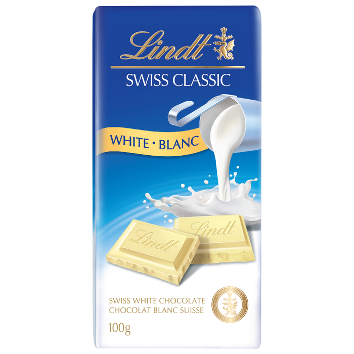 Lindt SWISS CLASSIC White Chocolate Bar, 100g