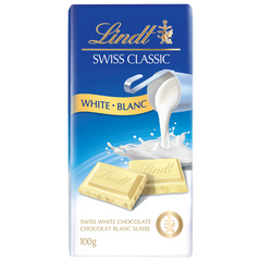 Lindt SWISS CLASSIC White Chocolate Bar, 100g