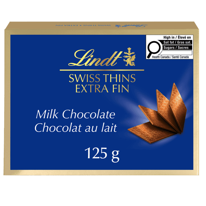 Lindt Swiss Thins Milk Chocolate Box, 125g