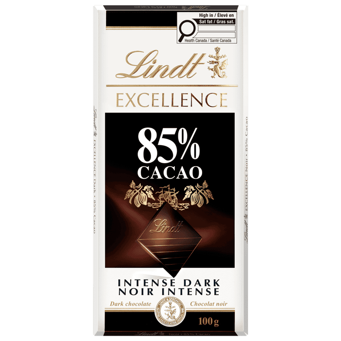 Lindt EXCELLENCE 85% Cacao Dark Chocolate Bar, 100g