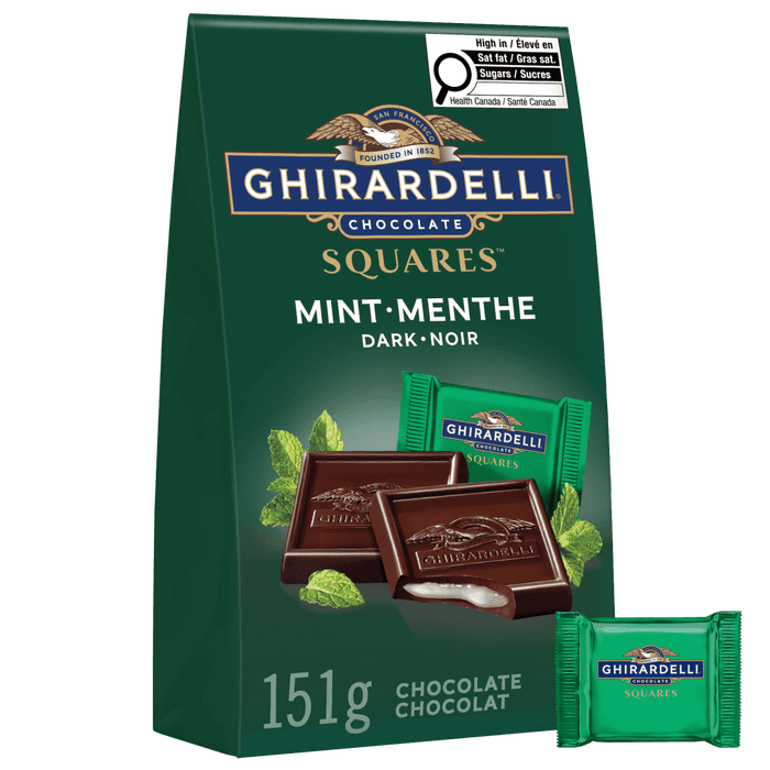 GHIRARDELLI Mint Dark Chocolate Squares Bag, 151g