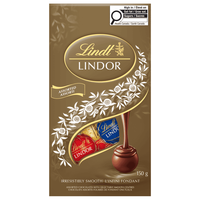 Lindt LINDOR Assorted Chocolate Truffles Bag, 150g