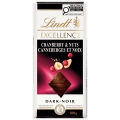 Lindt EXCELLENCE Cranberry & Nuts Dark Chocolate Bar, 100g