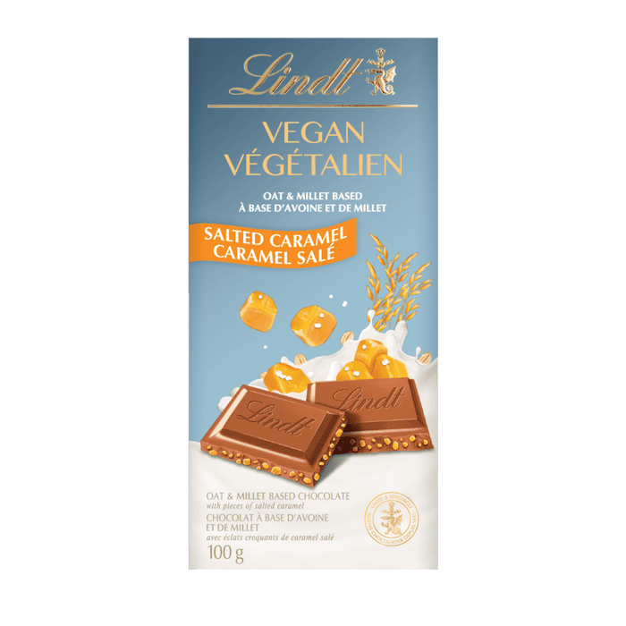Lindt Vegan Salted Caramel Chocolate Bar, 100g