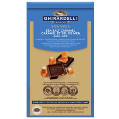GHIRARDELLI Sea Salt and Caramel Dark Chocolate Squares Bag, 151g