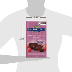 GHIRARDELLI Dark Chocolate Raspberry Squares Bag, 151g
