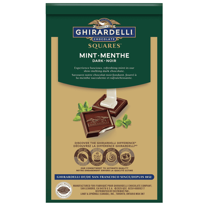 GHIRARDELLI Mint Dark Chocolate Squares Bag, 151g