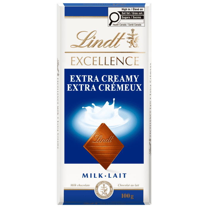 Lindt EXCELLENCE Extra Creamy Milk Chocolate Bar, 100g