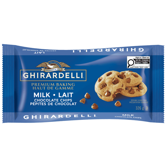 GHIRARDELLI Milk Chocolate Baking Chips Bag, 326g