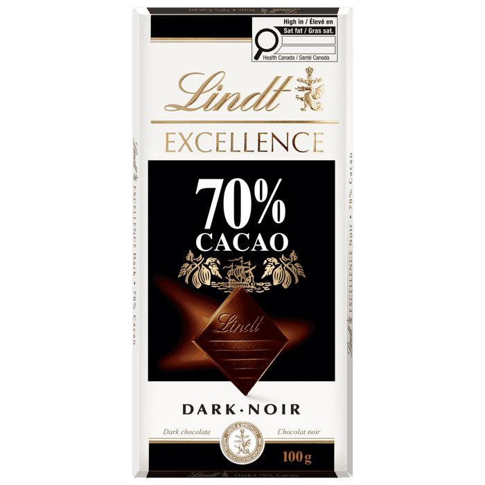 Lindt EXCELLENCE 70% Cacao Dark Chocolate Bar, 100g