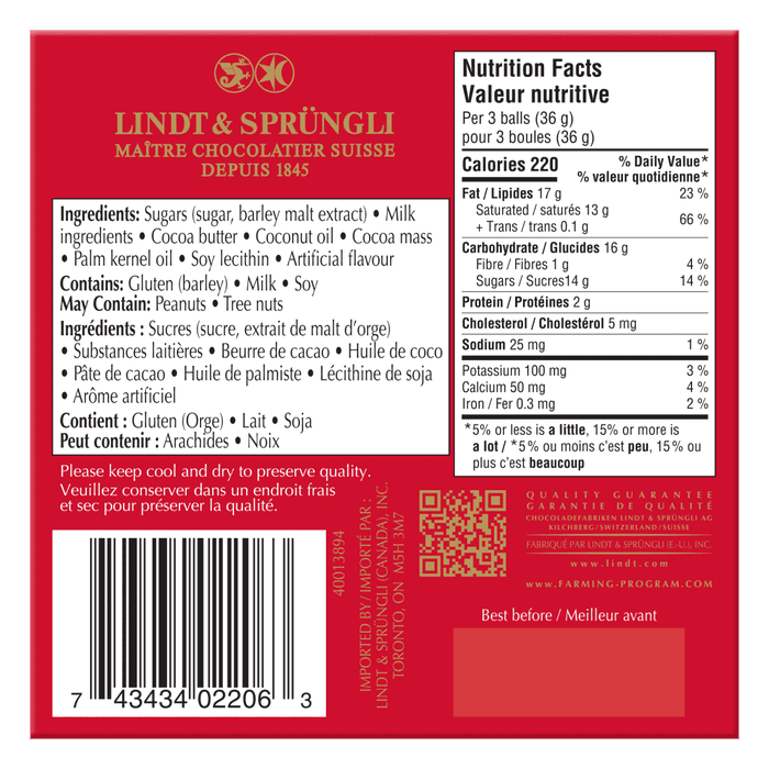 Lindt LINDOR Milk Chocolate Sweet Wishes Gift Box, 60g