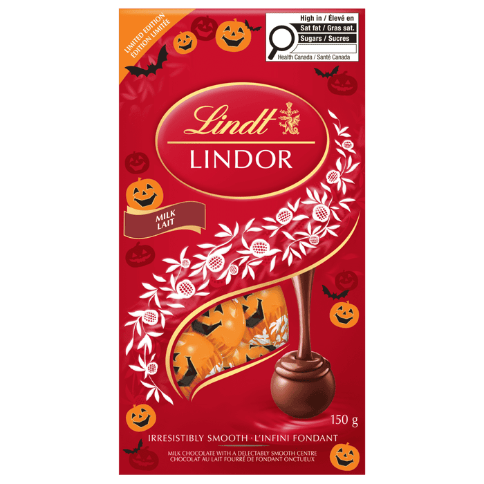 Lindt LINDOR Pumpkin Milk Chocolate Truffles Bag, 150g