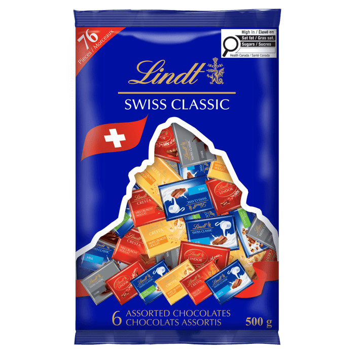 Lindt SWISS CLASSIC Assorted Mini Chocolates Bag, 500g