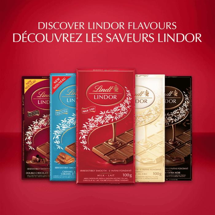 Lindt LINDOR Milk Chocolate Bar, 100g