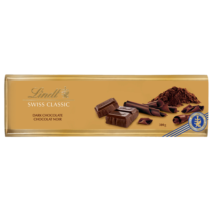 Lindt SWISS CLASSIC Gold Surfin Dark Chocolate Bar, 300g