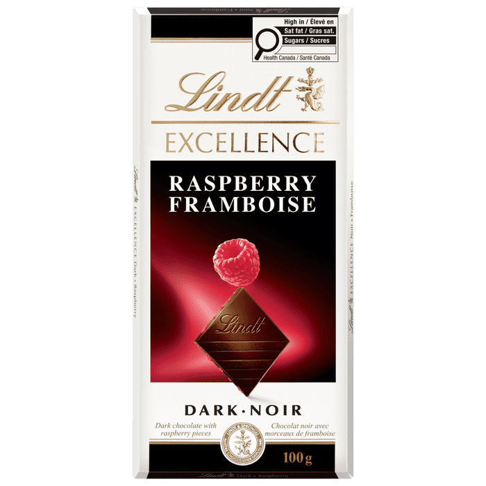 Lindt EXCELLENCE Raspberry Dark Chocolate Bar, 100g